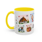 Chiang Mai Coffee Mug | Postage Stamp Collage Mug | Travel Souvenir Accent Cup 11oz 15oz