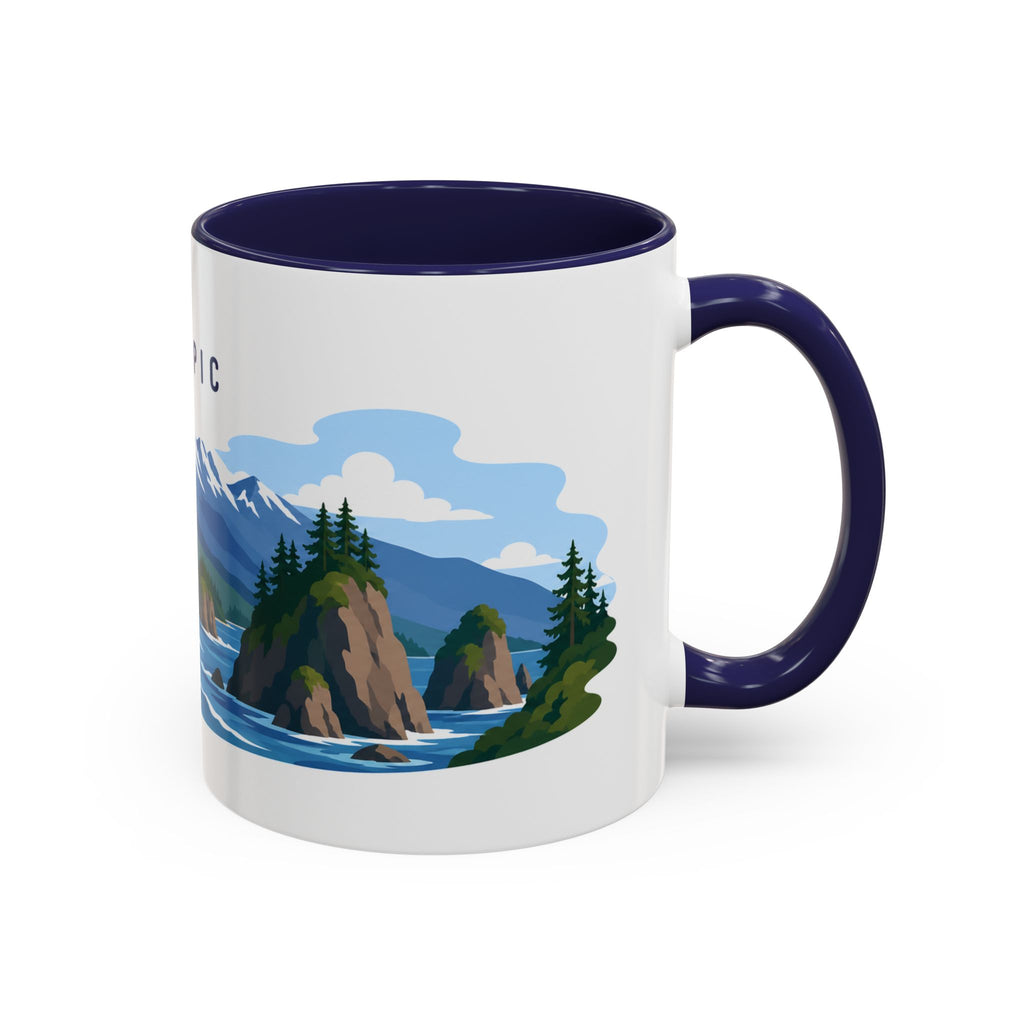 Olympic National Park Coffee Mug | Solid Color Block Park Souvenir | 11oz 15oz Accent Mug