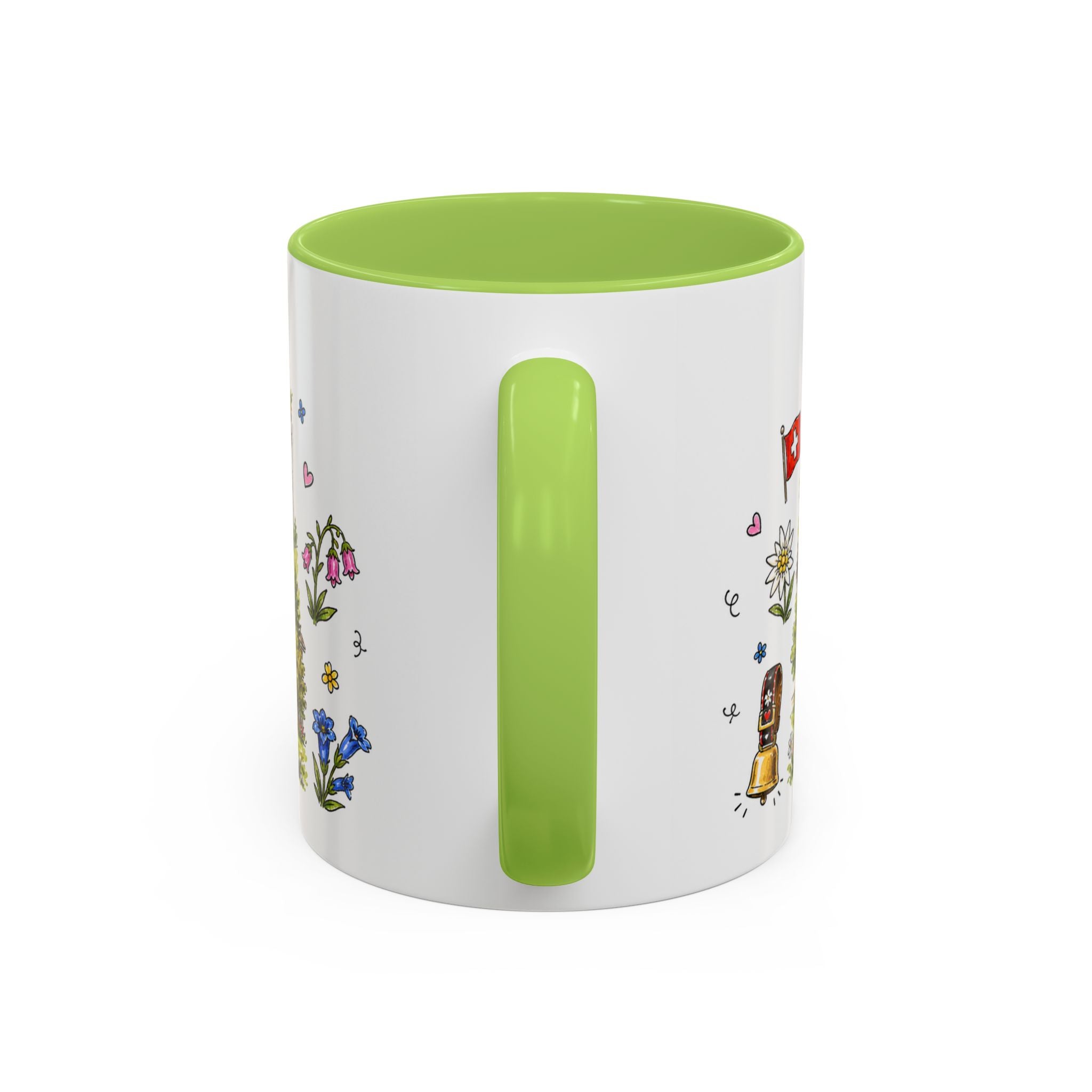 Lauterbrunnen Illustrated Travel Mug | Switzerland Souvenir Accent Coffee Mug | 11oz 15oz Ceramic Cup