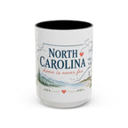 North Carolina State Map Mug | Moving Away, Homesick Gift | Botanical Accent Coffee Cup