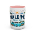 Maldives Coffee Mug | Travel Destination Souvenir Gift | Accent Color Ceramic 11oz 15oz