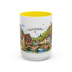 Kaysersberg Illustrated Travel Mug | France Souvenir Accent Coffee Mug | 11oz 15oz Ceramic Cup