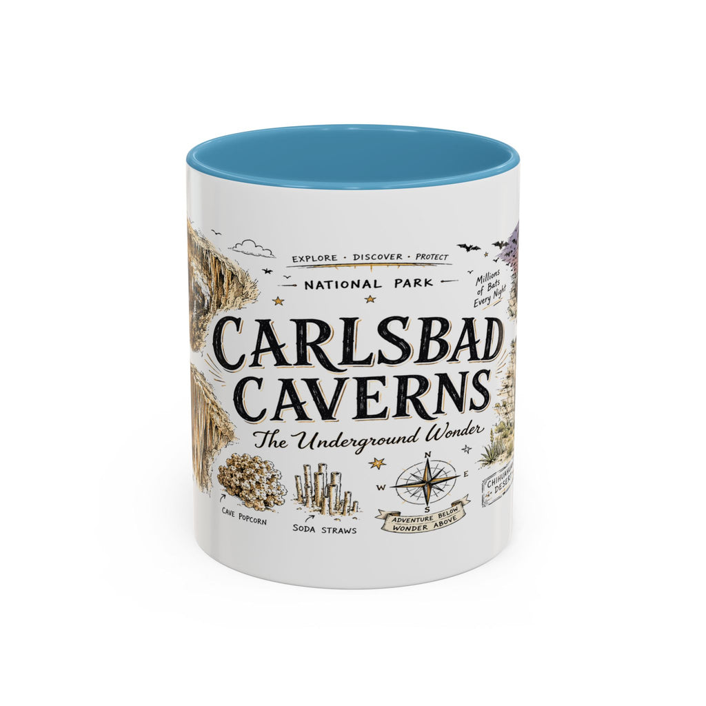 Carlsbad Caverns National Park Coffee Mug | New Mexico Cave Exploration Bat Gift | Accent Color Ceramic 11oz 15oz