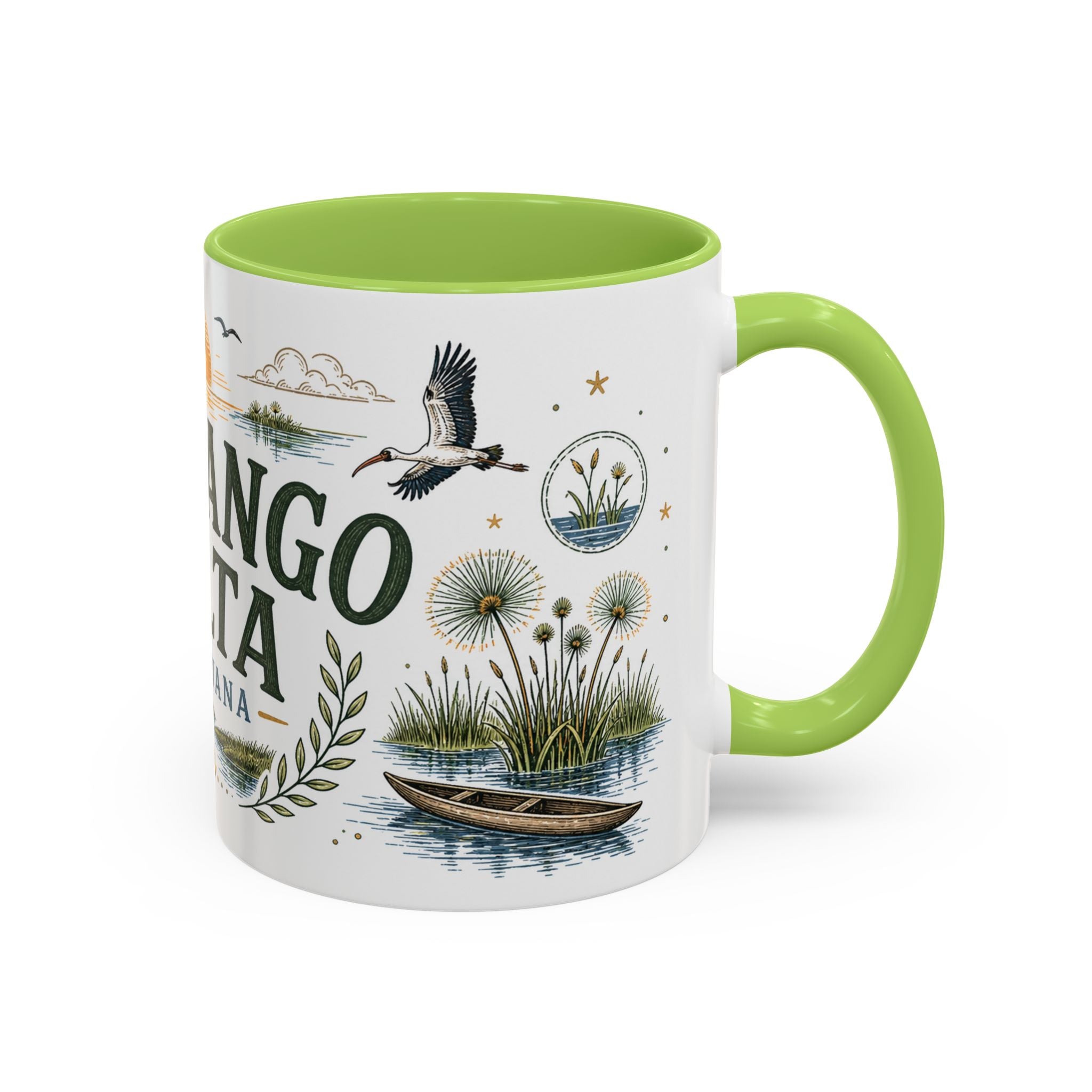 Okavango Delta Coffee Mug | Travel Destination Souvenir Gift | Accent Color Ceramic 11oz 15oz