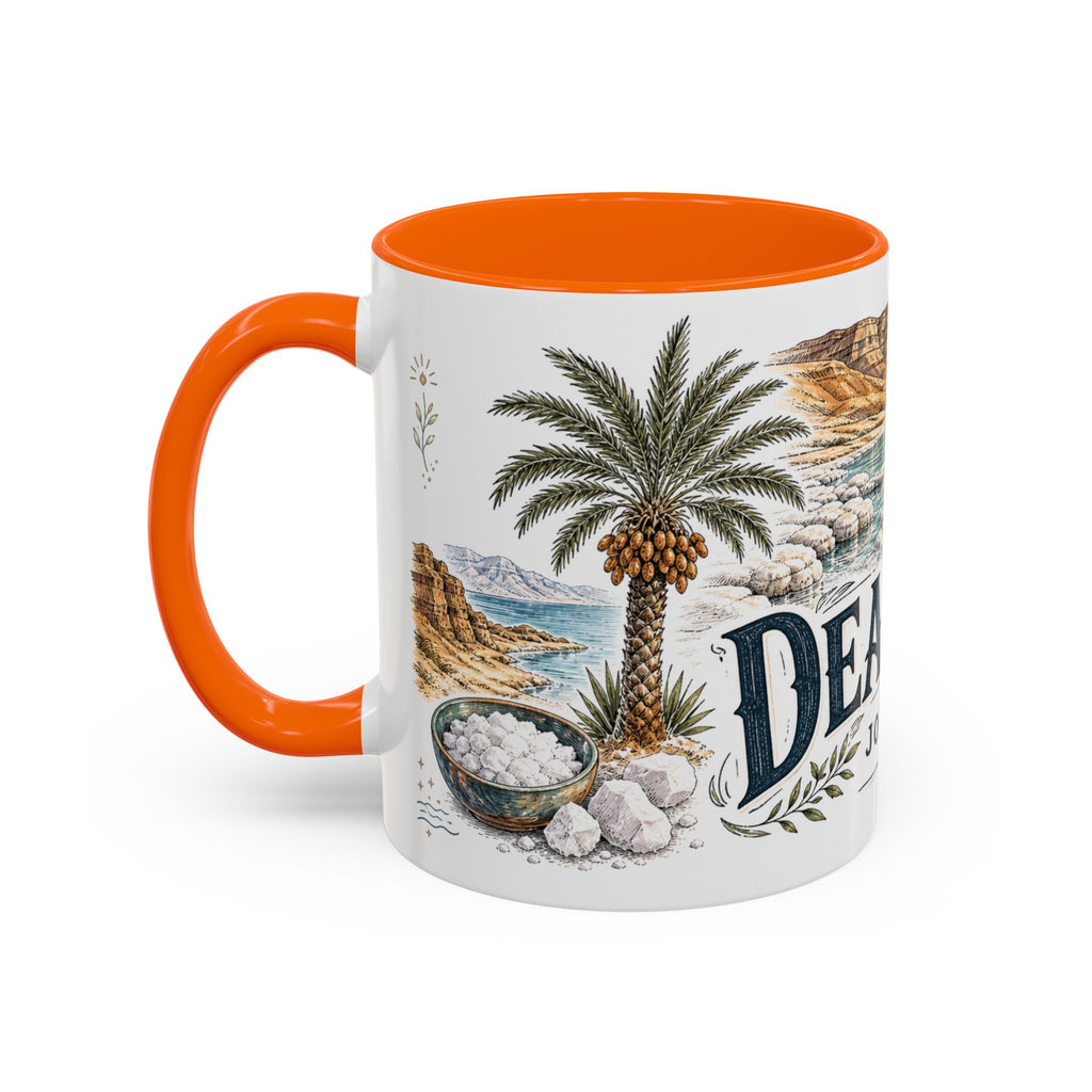 Dead Sea Mug, Jordan Travel Souvenir, Bucket List Gift, Accent Ceramic Coffee Mug 11oz 15oz