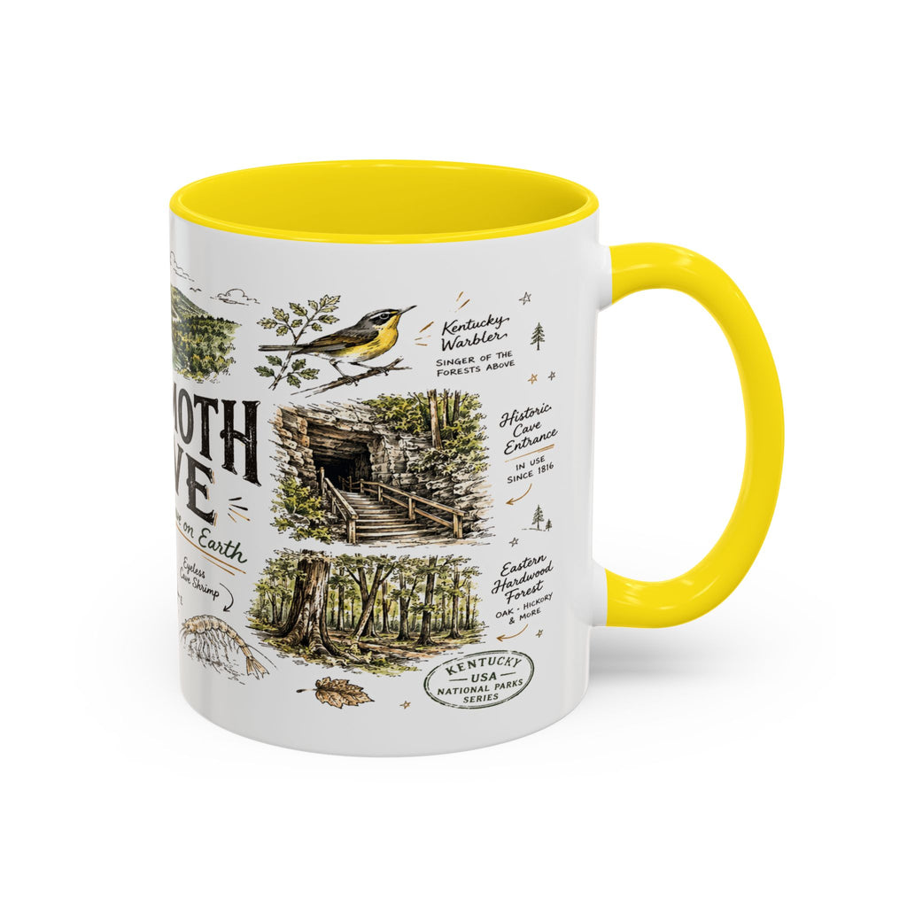 Mammoth Cave National Park Coffee Mug | Kentucky Cave Exploration Hiking Gift | Accent Color Ceramic 11oz 15oz