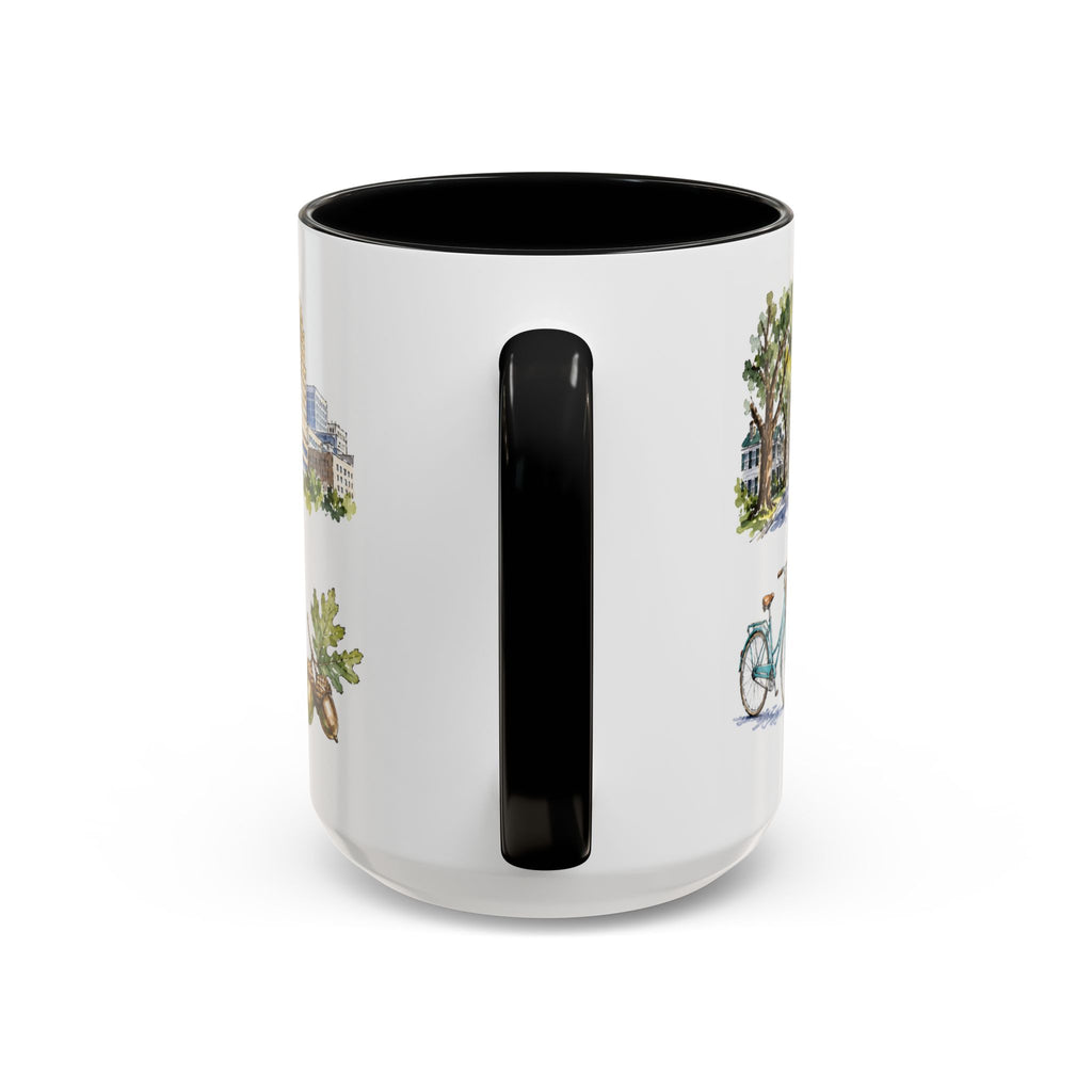 Raleigh Illustrated Travel Mug | City Souvenir Accent Coffee Mug | 11oz 15oz Ceramic Cup