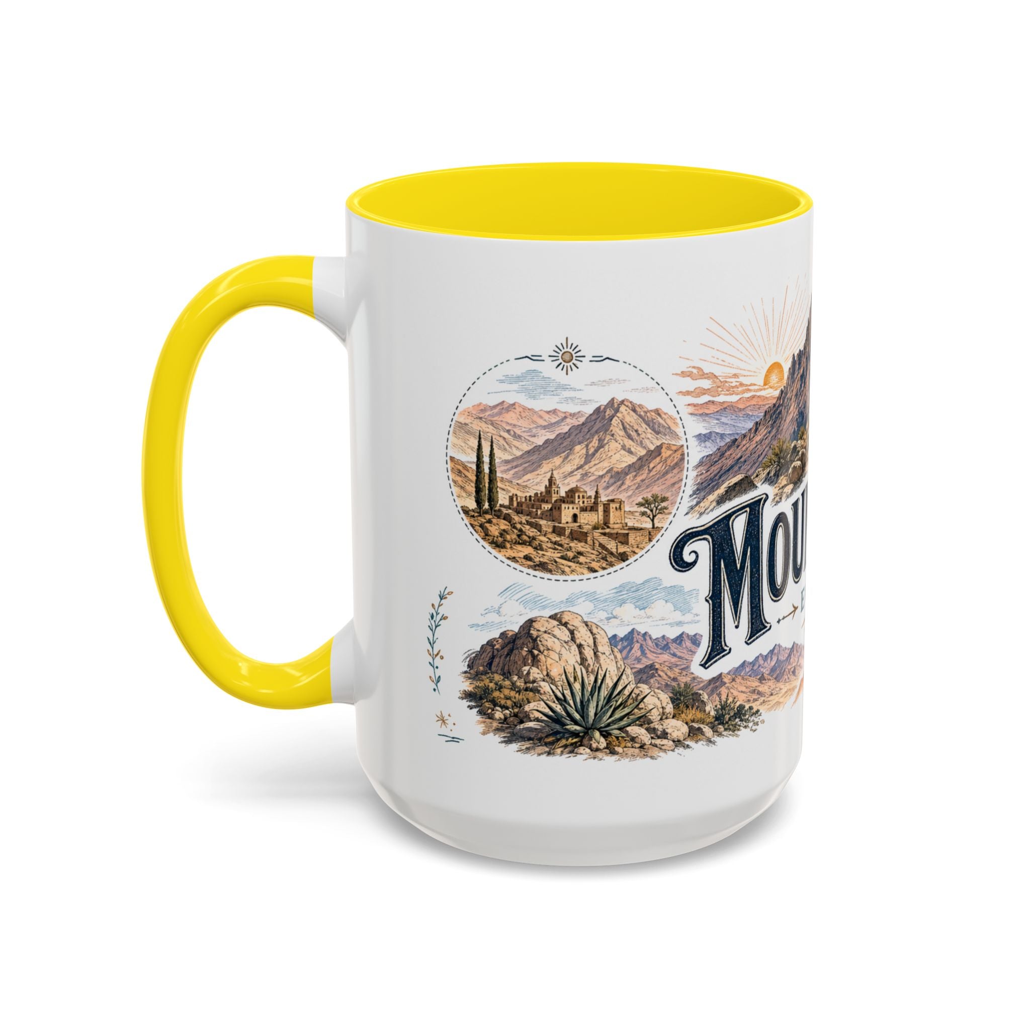 Mount Sinai Mug, Egypt Travel Souvenir, Bucket List Gift, Accent Ceramic Coffee Mug 11oz 15oz