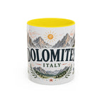 Dolomites Coffee Mug | Travel Destination Souvenir Gift | Accent Color Ceramic 11oz 15oz