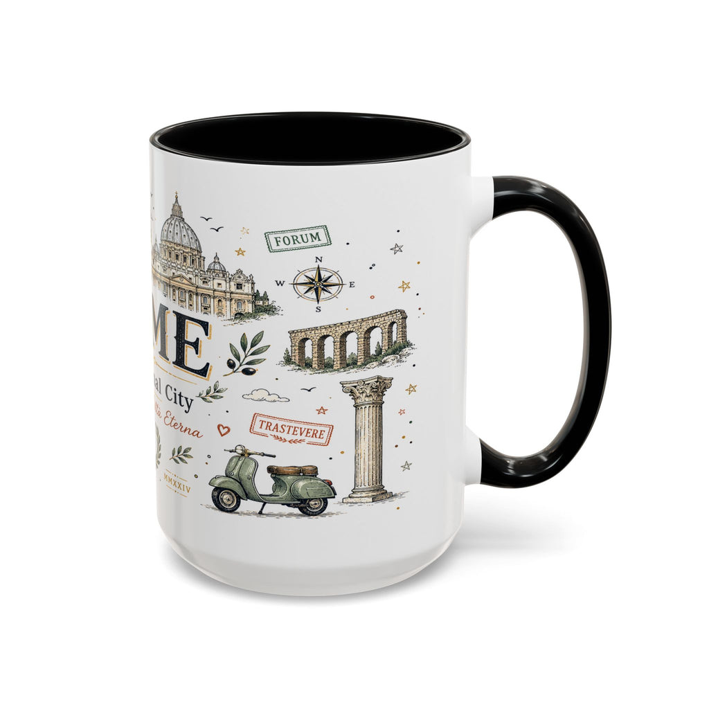 Rome Coffee Mug | Italy Souvenir Travel Gift | Accent Color Ceramic 11oz 15oz