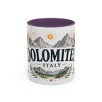 Dolomites Coffee Mug | Travel Destination Souvenir Gift | Accent Color Ceramic 11oz 15oz