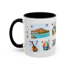 Honolulu Coffee Mug | Postage Stamp Collage Mug | Travel Souvenir Accent Cup 11oz 15oz