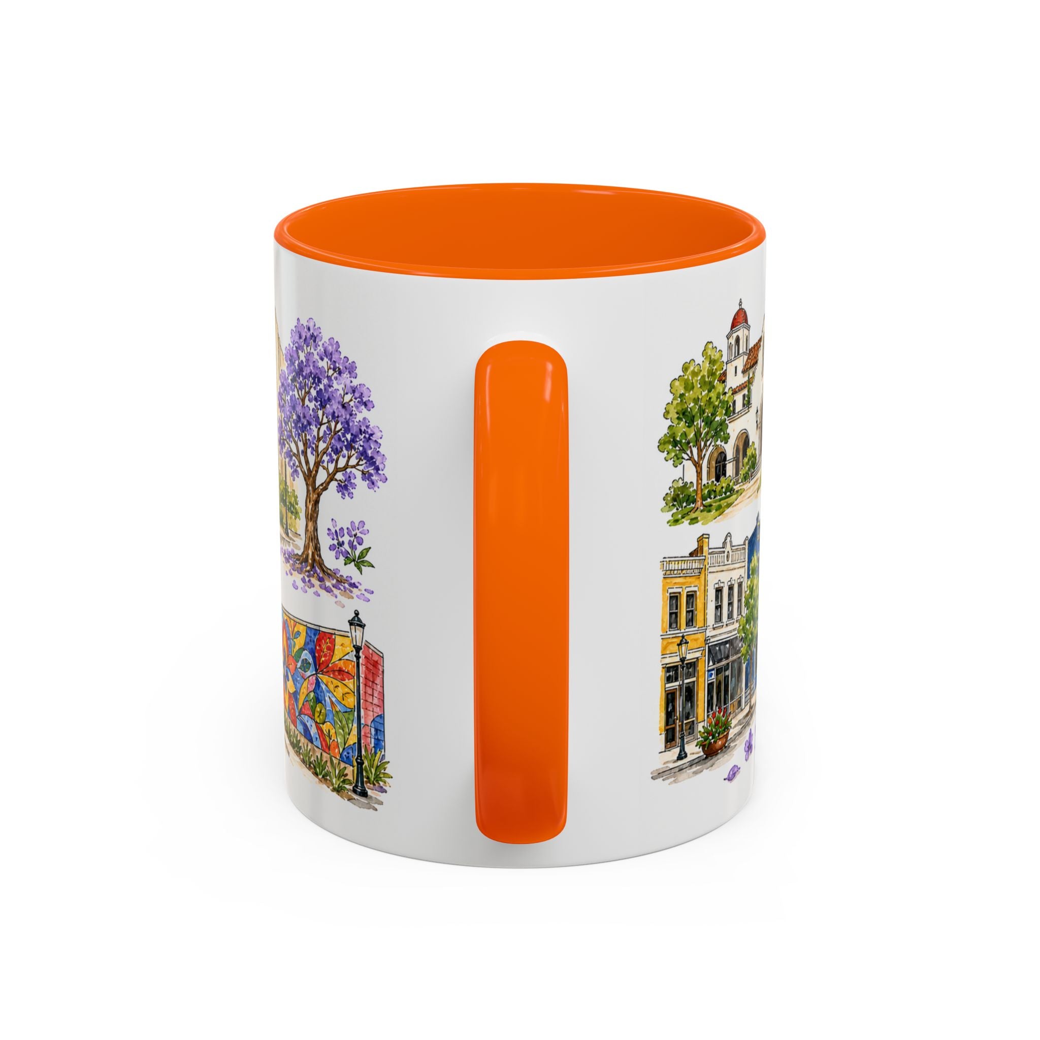 Santa Ana Illustrated Travel Mug | City Souvenir Accent Coffee Mug | 11oz 15oz Ceramic Cup