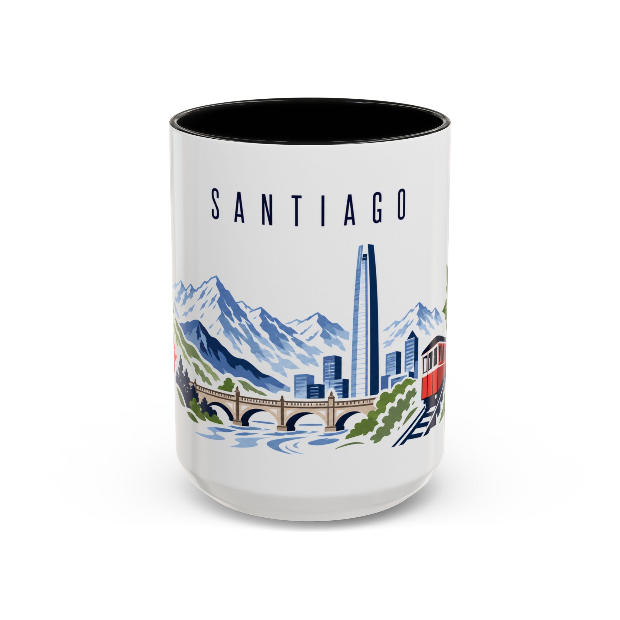 Santiago Coffee Mug | Chile Travel Souvenir | Porcelain Decal City Gift | 11oz 15oz Accent Mug
