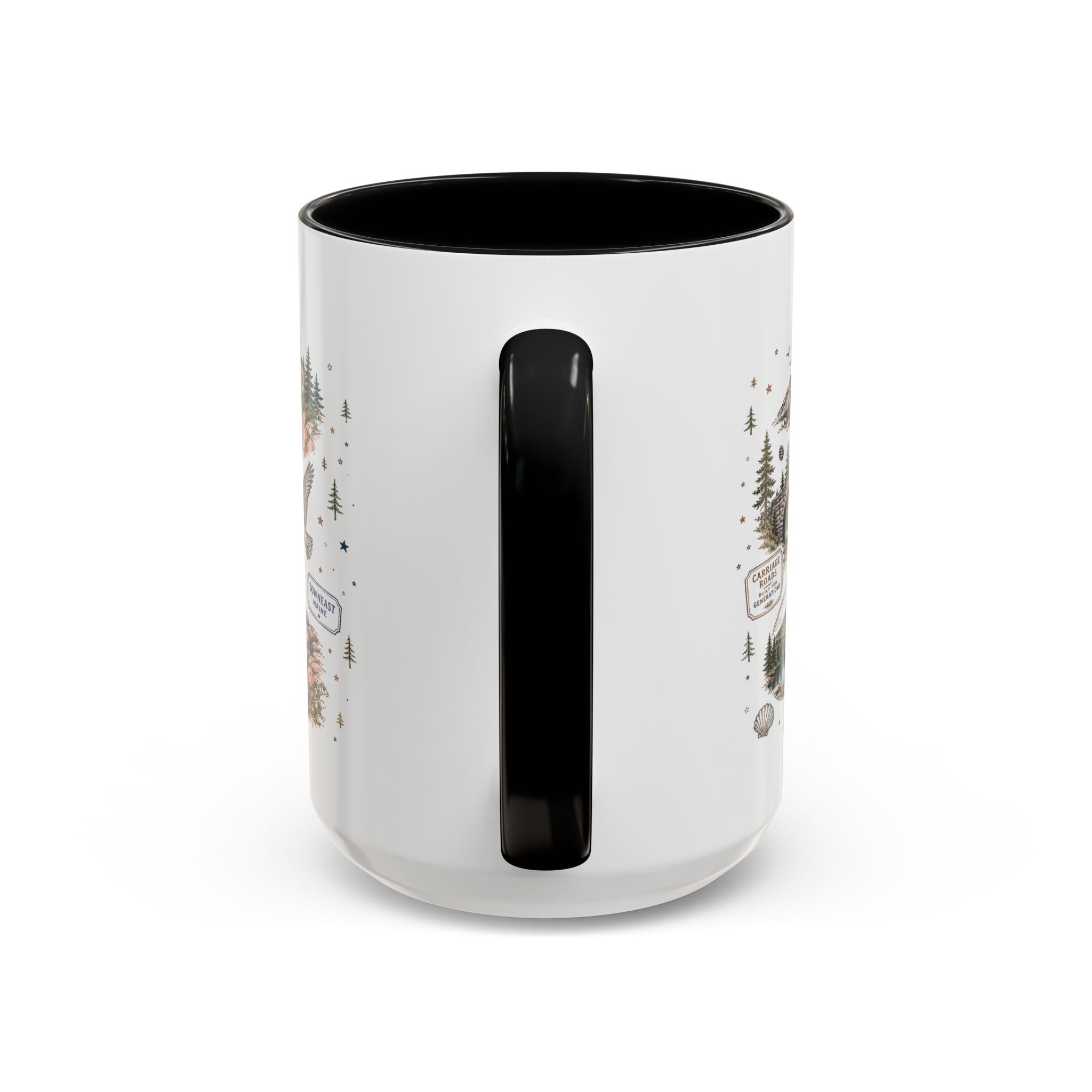 Acadia Coffee Mug | National Park Hiking Coastal Gift | Accent Color Ceramic 11oz 15oz