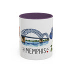 Memphis Illustrated Travel Mug | City Souvenir Accent Coffee Mug | 11oz 15oz Ceramic Cup
