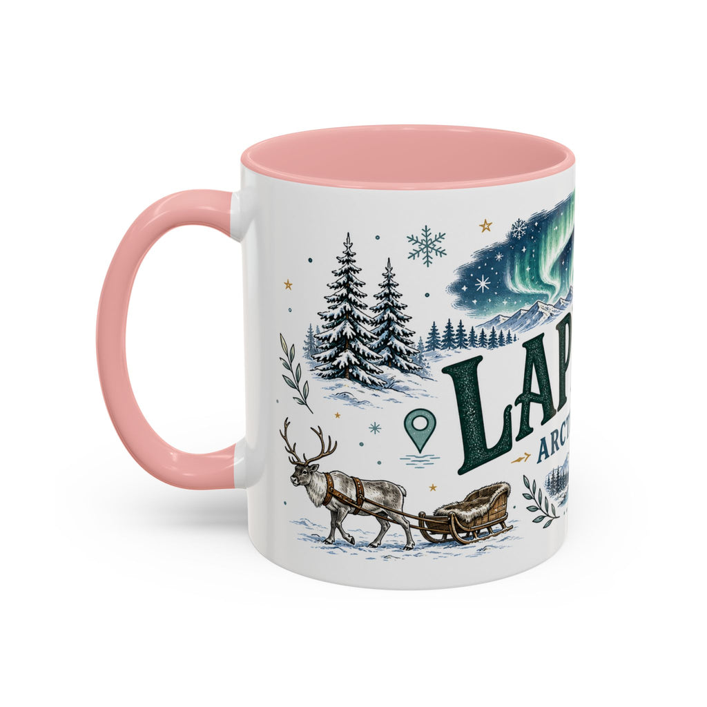 Lapland Coffee Mug | Travel Destination Souvenir Gift | Accent Color Ceramic 11oz 15oz