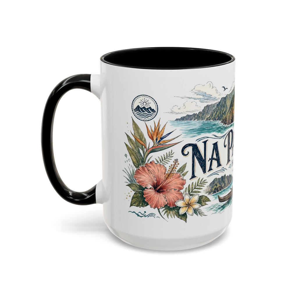 Na Pali Coast Mug, Hawaii Travel Souvenir, Bucket List Gift, Accent Ceramic Coffee Mug 11oz 15oz