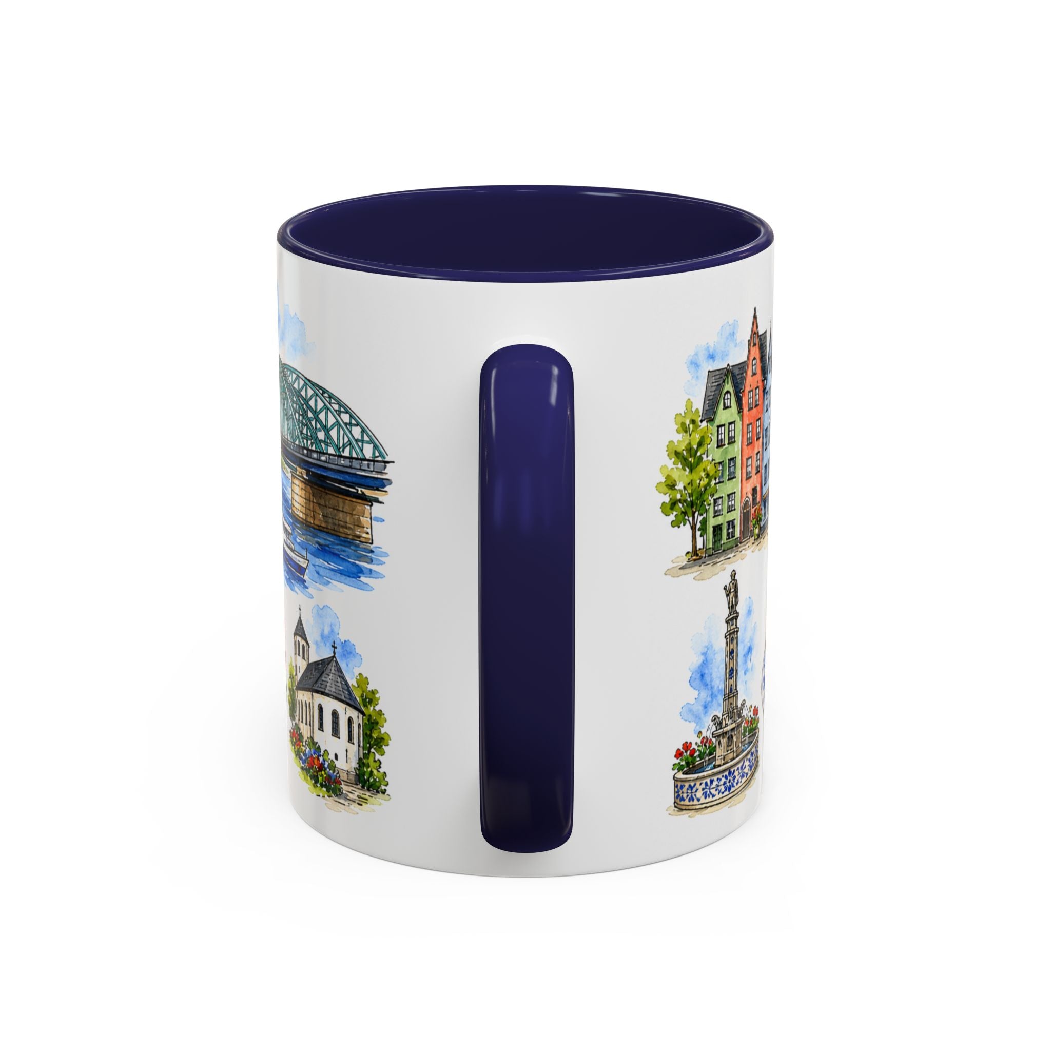 Cologne Illustrated Travel Mug | City Souvenir Accent Coffee Mug | 11oz 15oz Ceramic Cup