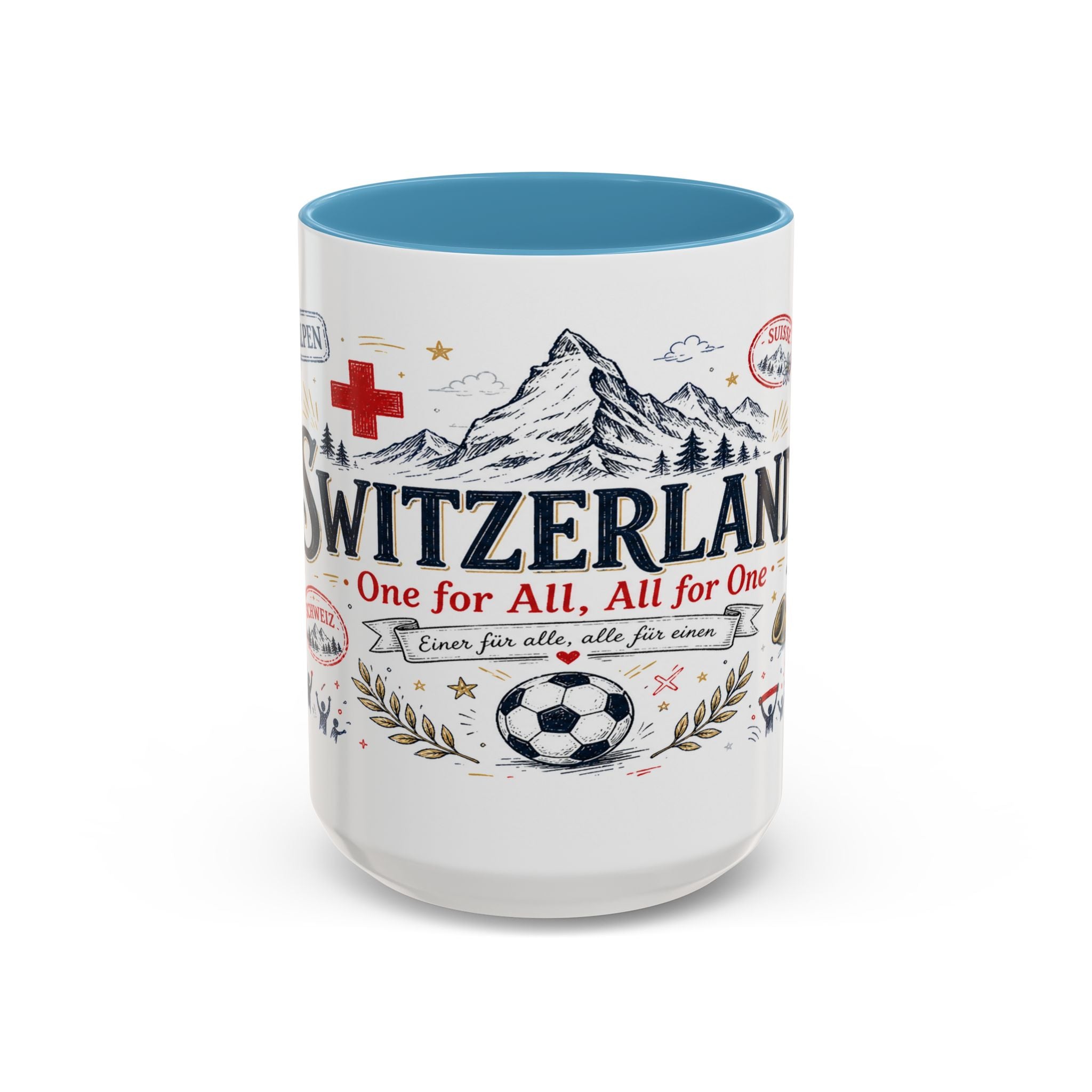 Switzerland Coffee Mug | World Cup Soccer Fan Gift | Accent Color Ceramic 11oz 15oz