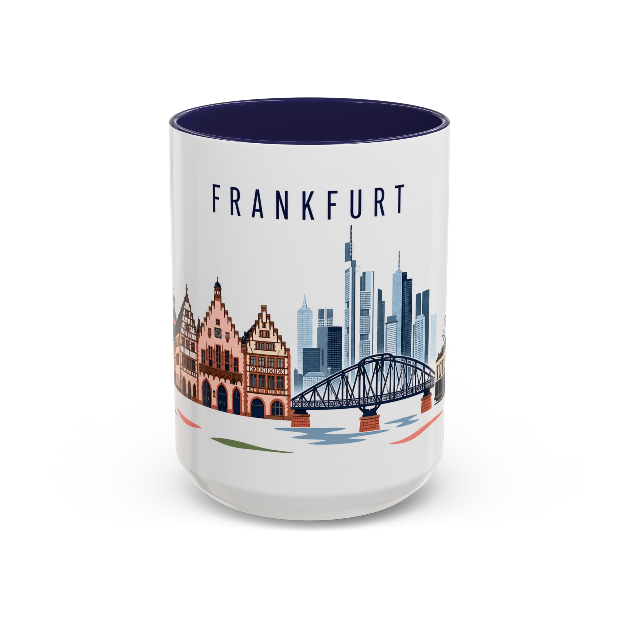 Frankfurt Coffee Mug | Germany Travel Souvenir | Porcelain Decal City Gift | 11oz 15oz Accent Mug