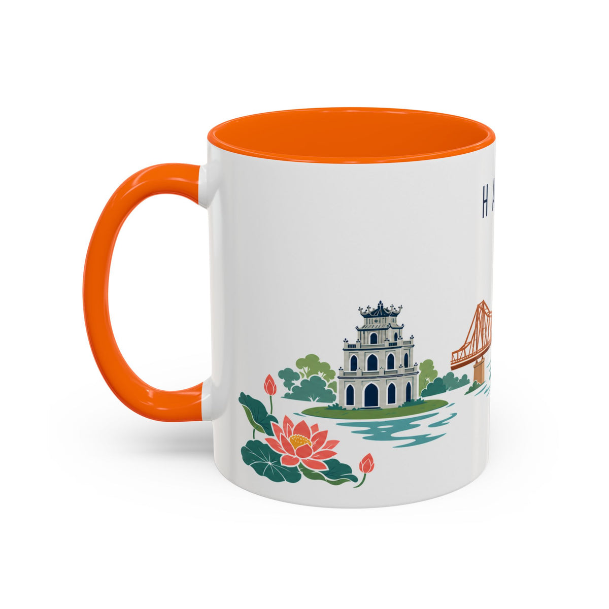 Hanoi Coffee Mug | Vietnam Travel Souvenir | Porcelain Decal City Gift | 11oz 15oz Accent Mug