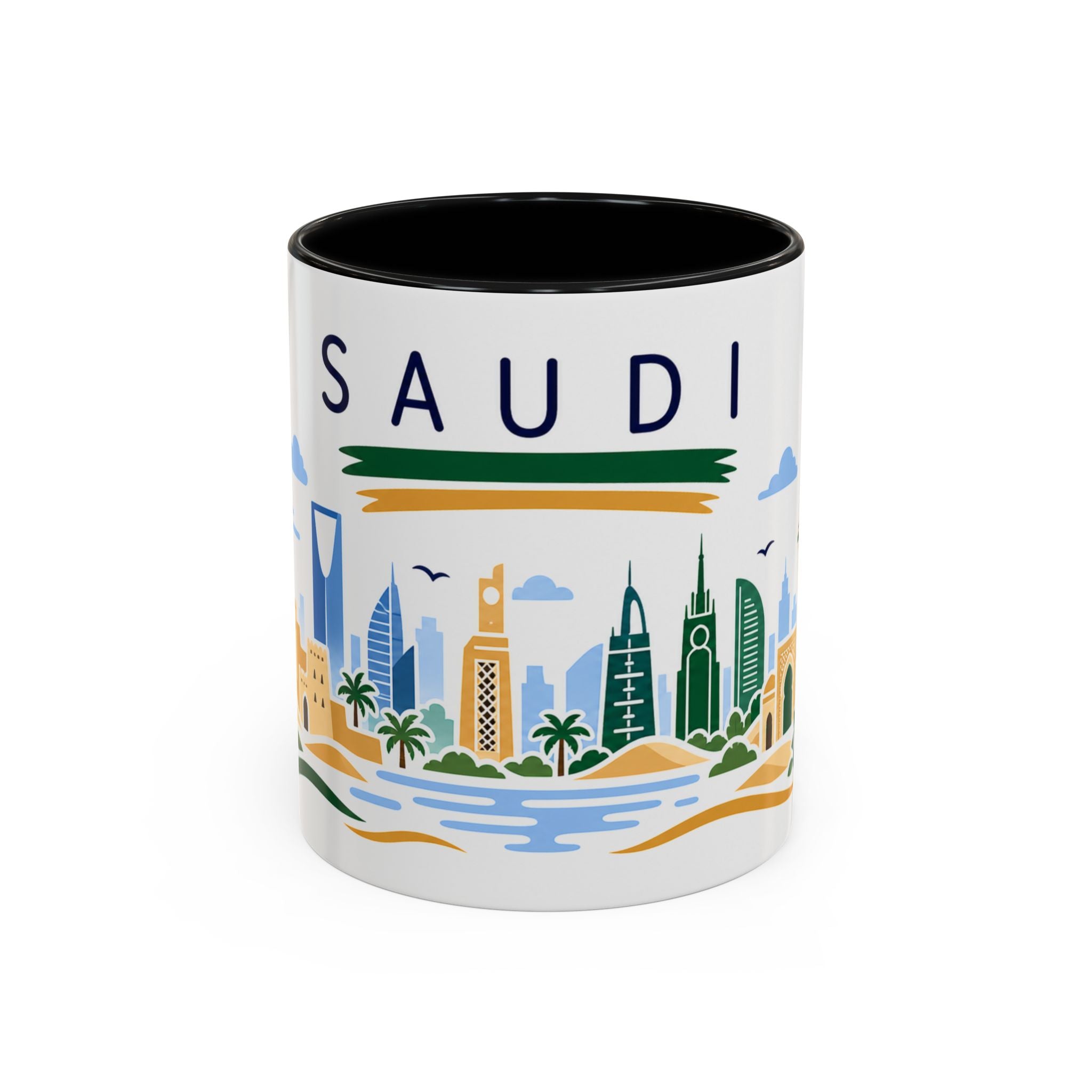 Saudi Arabia Coffee Mug | Travel Souvenir Accent Mug | Country Gift Ceramic Cup 11oz 15oz