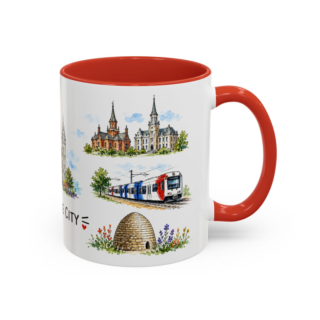 Salt Lake City Illustrated Travel Mug | City Souvenir Accent Coffee Mug | 11oz 15oz Ceramic Cup