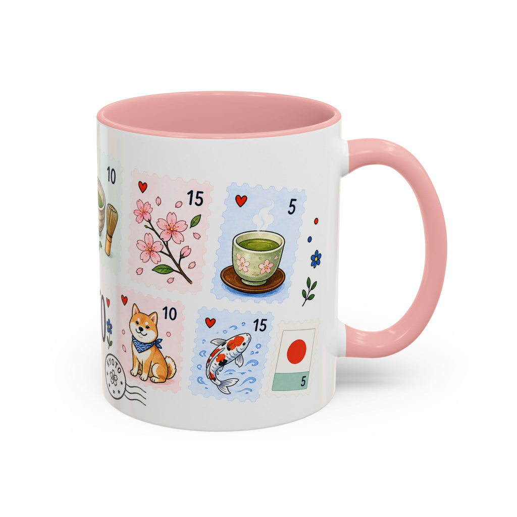 Kyoto Coffee Mug | Postage Stamp Collage Mug | Travel Souvenir Accent Cup 11oz 15oz