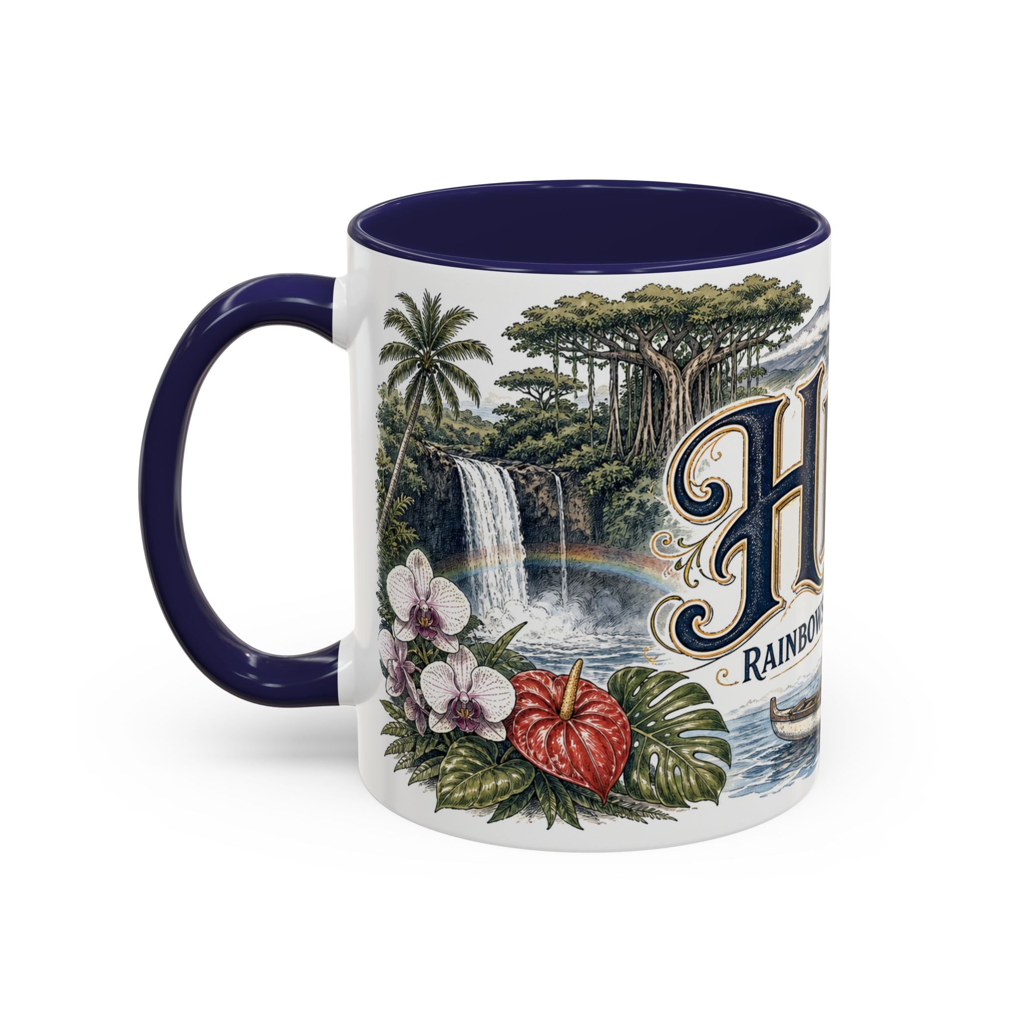 Hilo Coffee Mug | United States Travel Souvenir | Vintage Illustrated City Gift | 11 oz 15 oz Accent Mug