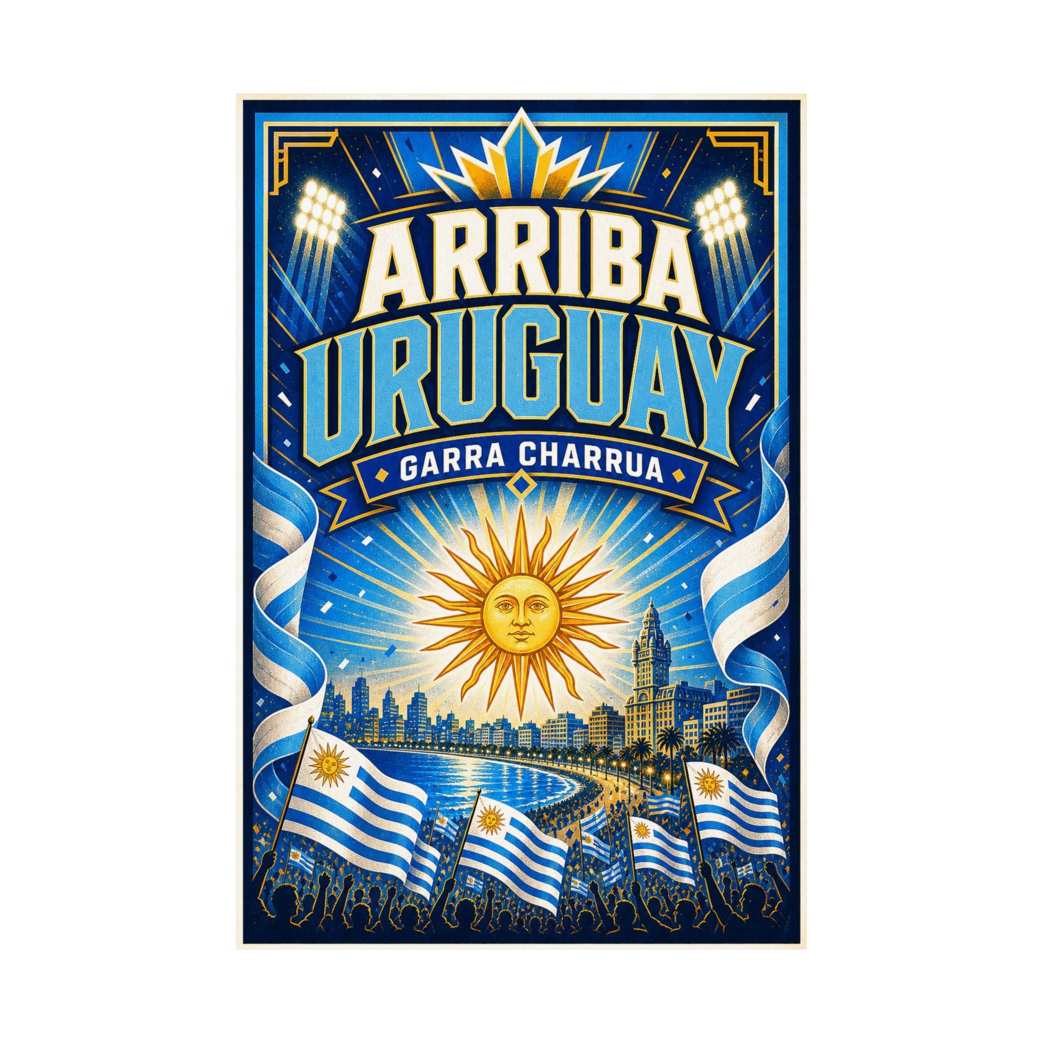 Uruguay World Cup Poster | Rally Fan Art Print | 2026 Soccer Wall Decor