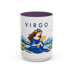 Virgo Zodiac Coffee Mug | Maiden and Wheat Design | Astrology Birthday Gift | 11 oz 15 oz Ceramic Accent Mug