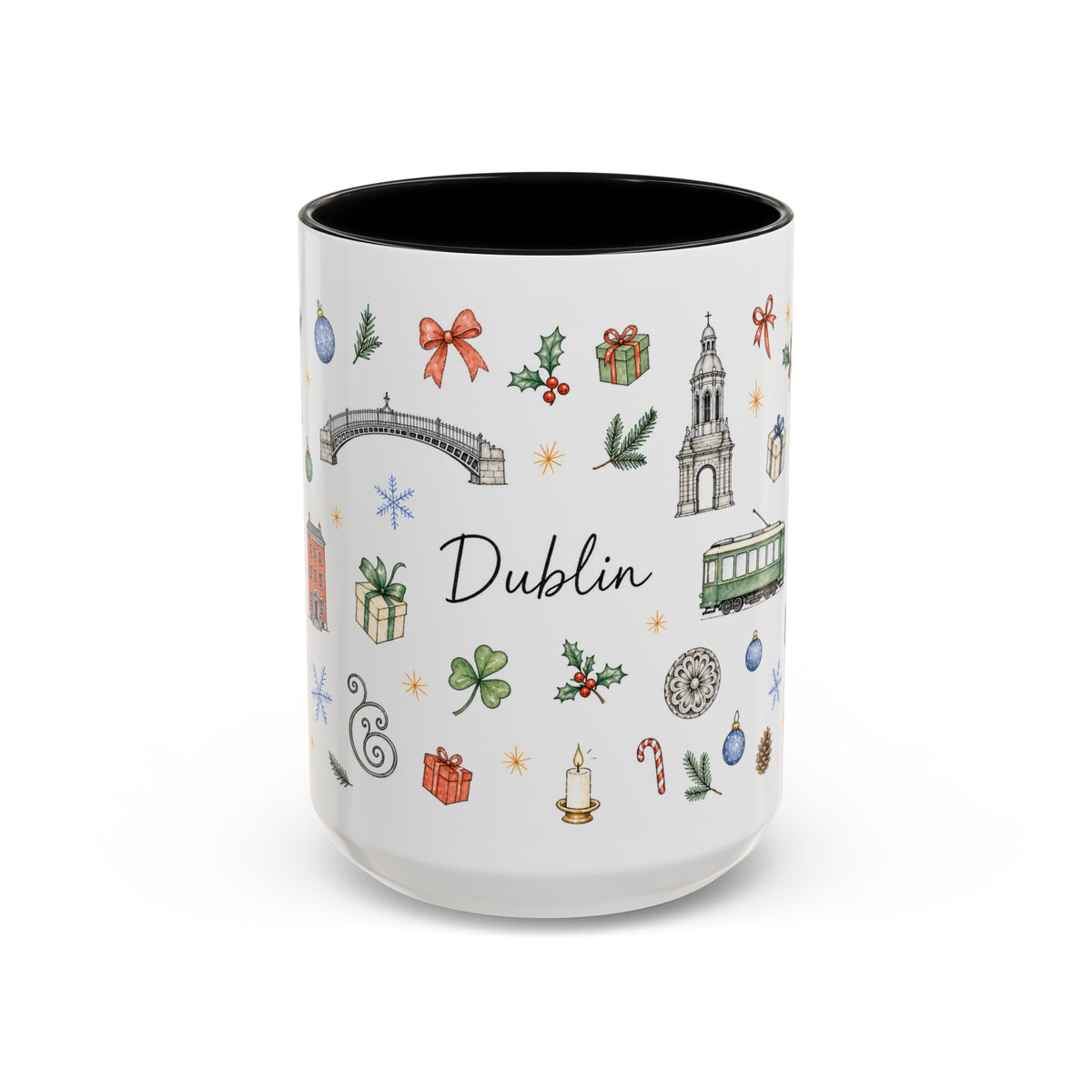 Dublin Christmas Mug | Watercolor City Souvenir, Holiday Travel Gift (11oz/15oz)