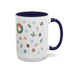 Christmas Candle Mug | Holly Wreath Watercolor Holiday Gift | Accent Cup 11oz 15oz