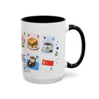 Singapore Coffee Mug | Postage Stamp Collage Mug | Travel Souvenir Accent Cup 11oz 15oz