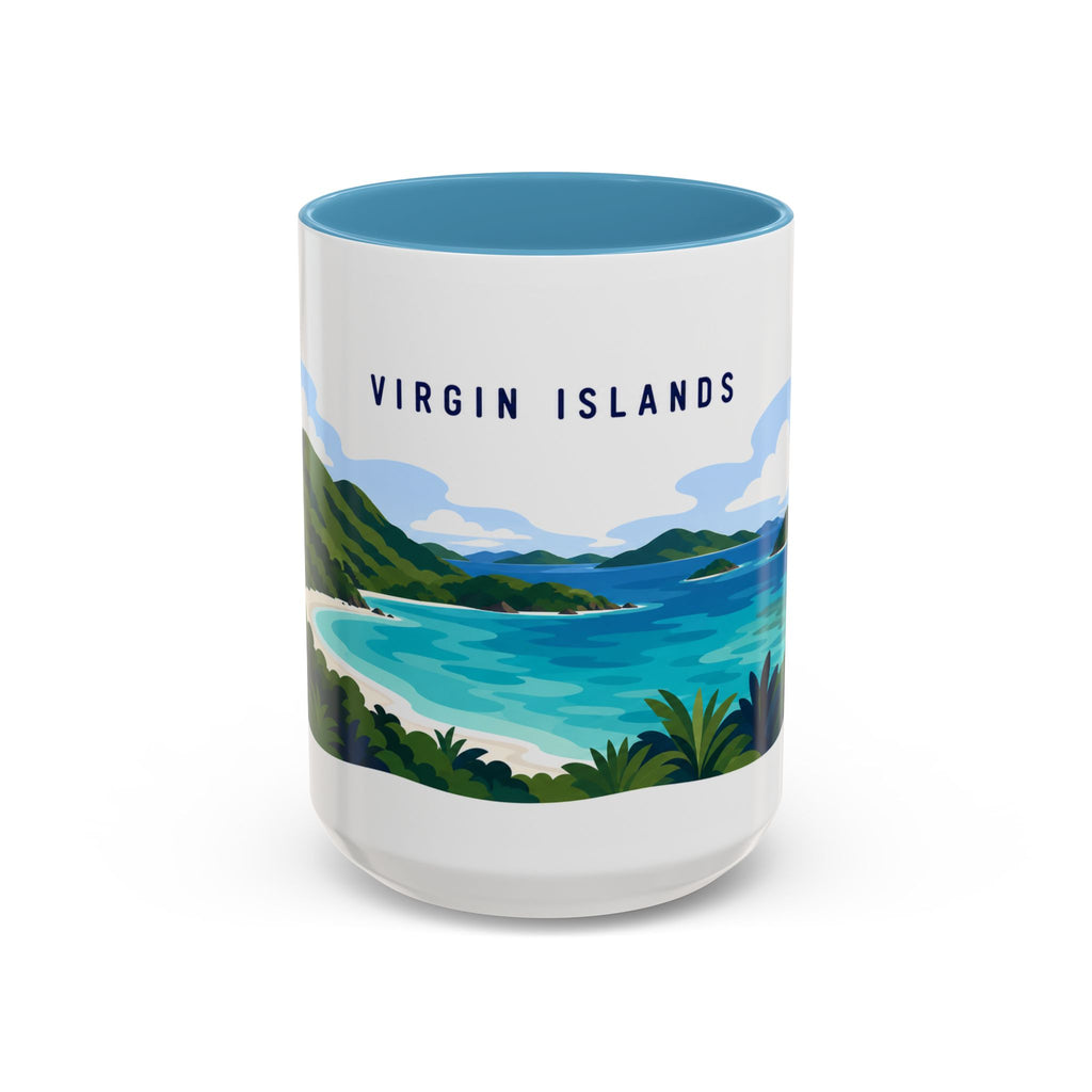 Virgin Islands National Park Coffee Mug | Solid Color Block Park Souvenir | 11oz 15oz Accent Mug