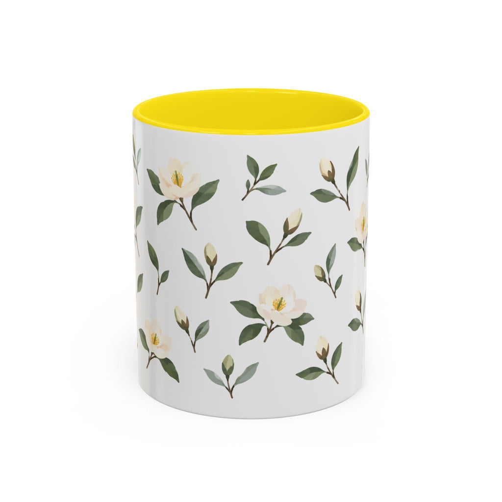 Georgia Sweetbay Magnolia Mug, State Flower Floral Coffee Cup, 11oz Botanical Gift