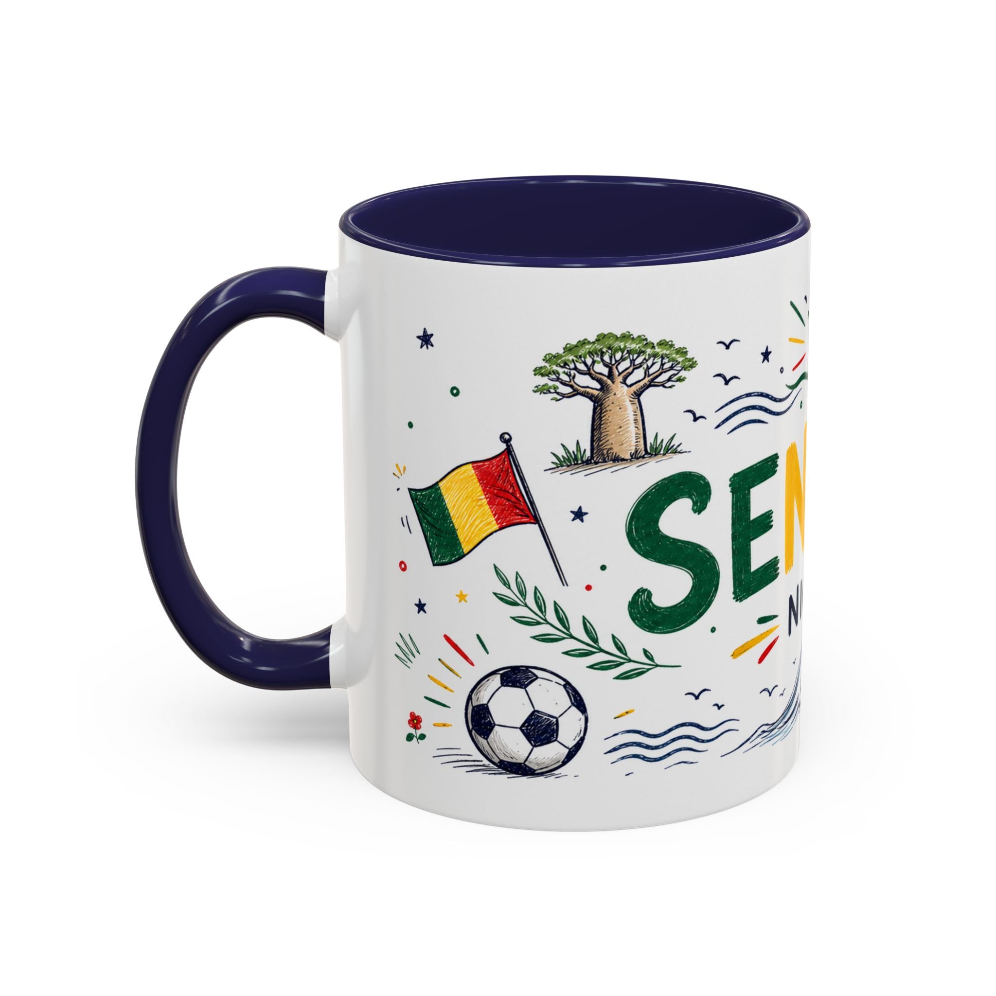 Senegal Soccer Coffee Mug | World Cup Fan Gift | Accent Color Ceramic 11oz 15oz Match Day Cup