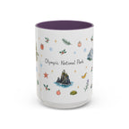 Olympic National Park Christmas Mug | Watercolor Travel Souvenir | Holiday Gift | Accent Ceramic Coffee Cup 11oz 15oz