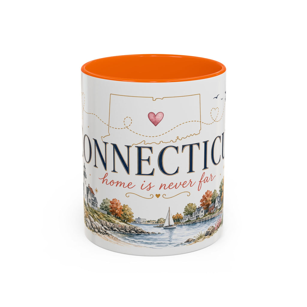 Connecticut State Map Mug | Botanical Accent Coffee Cup (11oz 15oz)