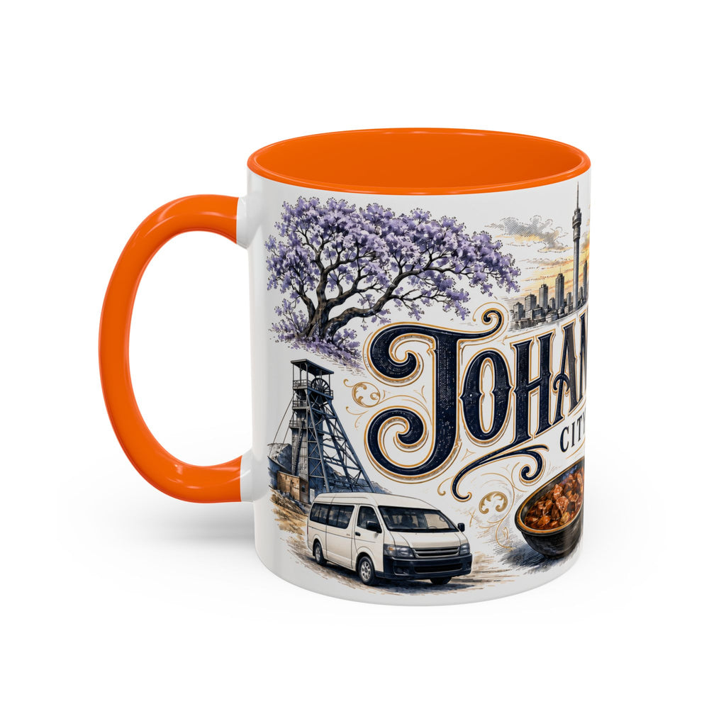 Johannesburg Coffee Mug | South Africa Travel Souvenir | Vintage Illustrated City Gift | 11 oz 15 oz Accent Mug