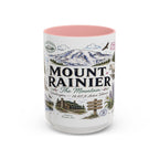 Mount Rainier Coffee Mug | National Park Hiking Washington Gift | Accent Color Ceramic 11oz 15oz