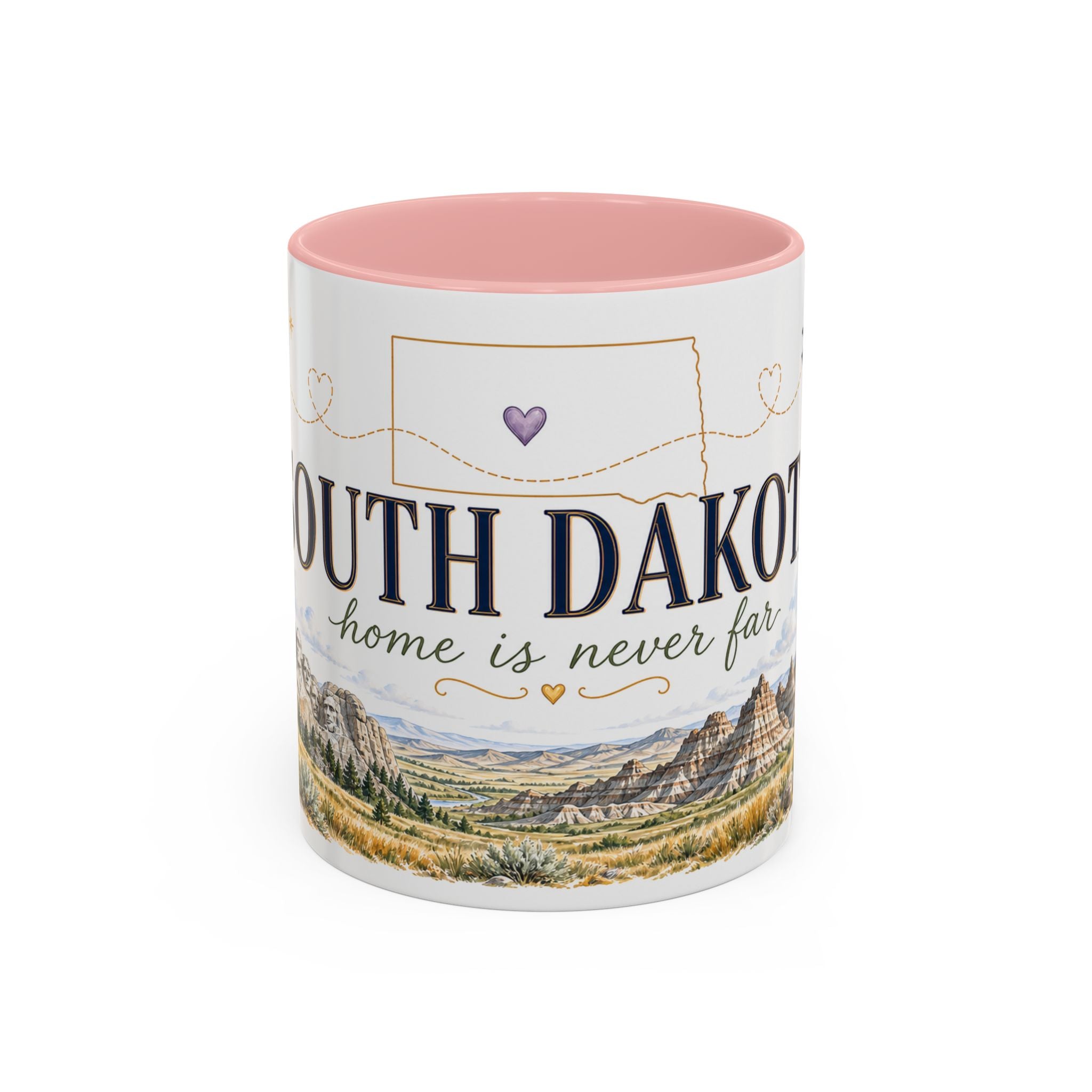 South Dakota State Map Mug | Botanical Accents, Homesick Gift (11oz or 15oz)