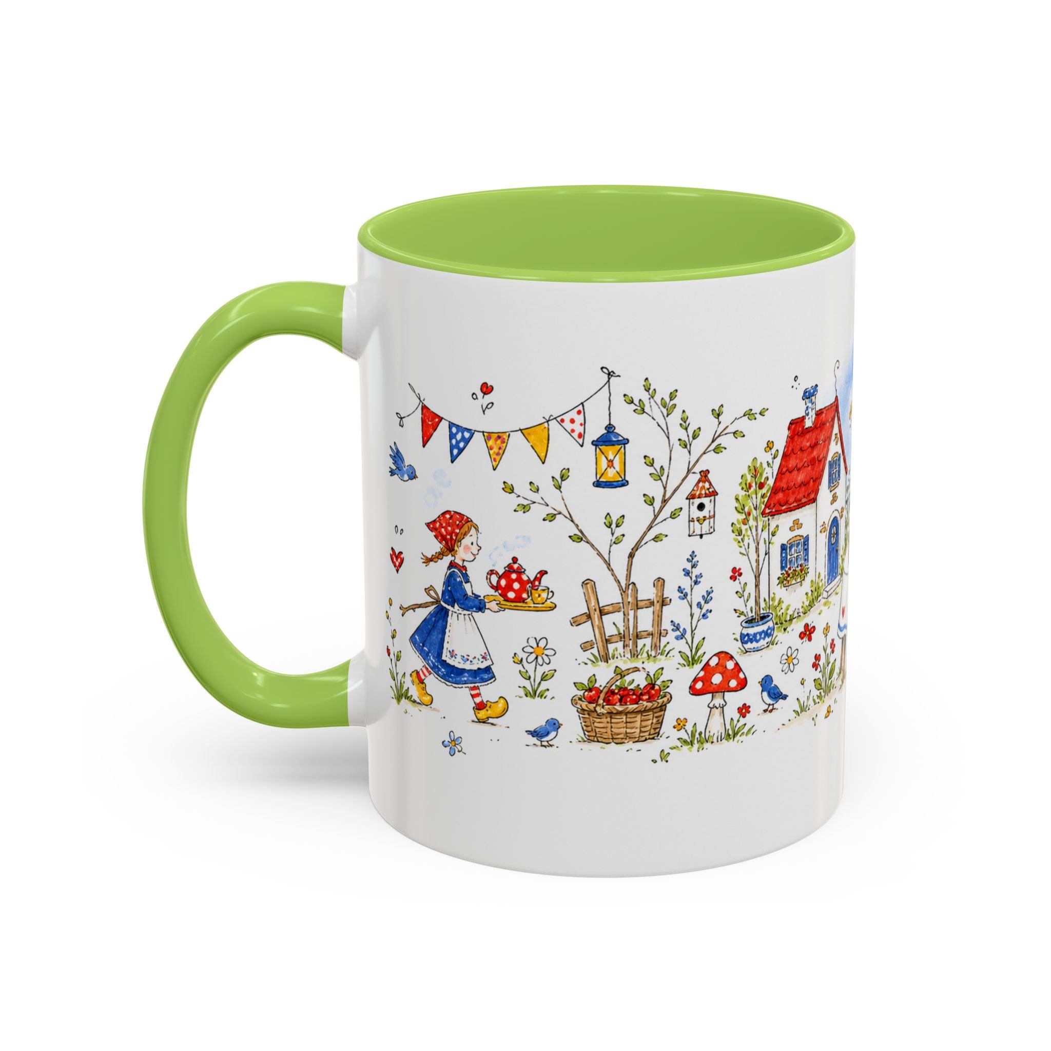 Storybook Cottage Breakfast Mug | Hand Painted Fairy Tale Accent Coffee Mug