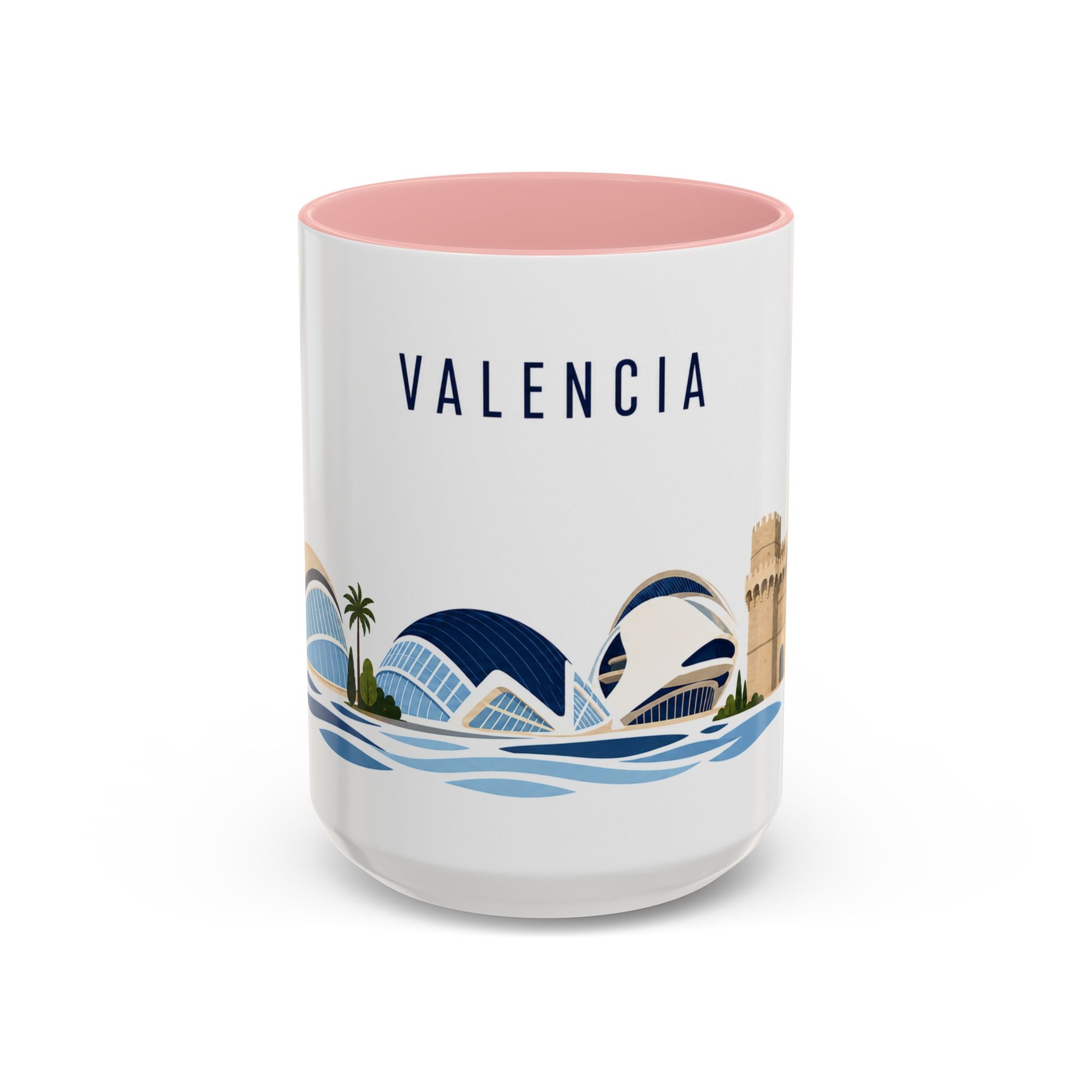 Valencia Coffee Mug | Spain Travel Souvenir | Porcelain Decal City Gift | 11oz 15oz Accent Mug