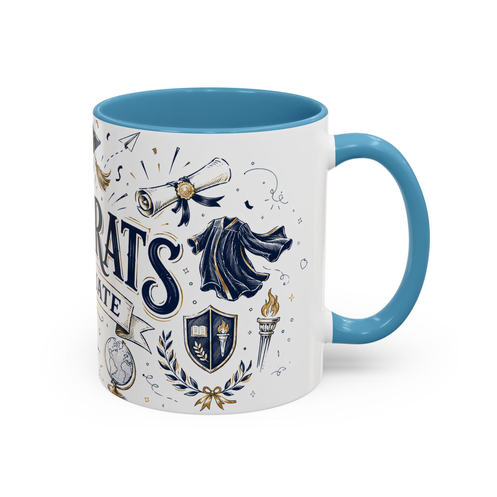 Congrats Graduate Coffee Mug | Class of 2026 Graduation Gift | Accent Color Ceramic 11oz 15oz