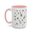 Nashville Christmas Mug | Watercolor City Souvenir, Acoustic Guitar, Harmonica (11oz 15oz)