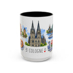 Cologne Illustrated Travel Mug | City Souvenir Accent Coffee Mug | 11oz 15oz Ceramic Cup