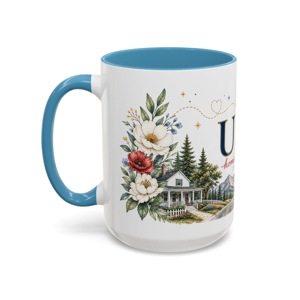 USA Home Country Mug | Moving Away Gift | Long Distance Friendship | 11 oz 15 oz Accent Mug