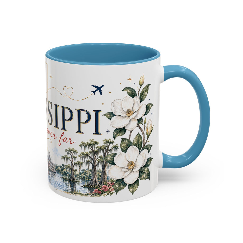 Mississippi State Map Mug | Moving Away, Homesick Gift | Botanical Accent Coffee Cup